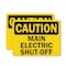 Signmission Main Electric Shut-Off Caution Sign, Plastic, 10in W x 7in L, 2PK OS-2PACK-CS-P-710-L-19202 - alternate 1